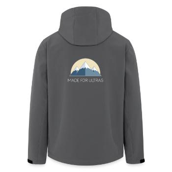 Mountains - Gemacht für Ultras - Recycelte Männer Softshell-Jacke von Stanley/Stella - Anthrazit - Hinten - AI Model Male 185 light (185cm)