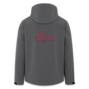 Christmas tree with stars and presents - Men’s Recycled Softshell Jacket by Stanley/Stella - anthracite - Back - AI Model Male 185 light (185cm)