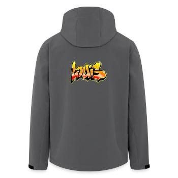 Louis Graffiti Gelb Rot - Recycelte Männer Softshell-Jacke von Stanley/Stella - Anthrazit - Hinten - AI Model Male 185 light (185cm)