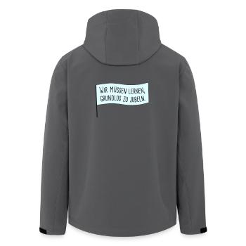 Rejoicing for no reason - Men’s Recycled Softshell Jacket by Stanley/Stella - anthracite - Back - AI Model Male 185 light (185cm)
