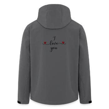 I love you - Men’s Recycled Softshell Jacket by Stanley/Stella - anthracite - Back - AI Model Male 185 light (185cm)
