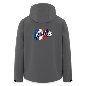 Allez Frankreich Spruch Fußball Fan Motiv - Recycelte Männer Softshell-Jacke von Stanley/Stella - Anthrazit - Hinten - AI Model Male 185 light (185cm)
