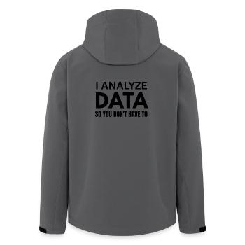 Funny Data Analyst Computer Nerd Gift for Husband - Men’s Recycled Softshell Jacket by Stanley/Stella - anthracite - Back - AI Model Male 185 light (185cm)