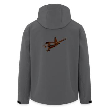 fighter_vektor 2farbig - Men’s Recycled Softshell Jacket by Stanley/Stella - anthracite - Back - AI Model Male 185 light (185cm)