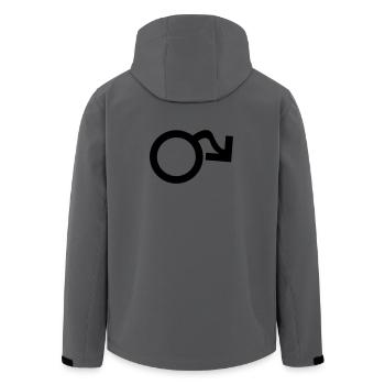 Symbol male hanging - Men’s Recycled Softshell Jacket by Stanley/Stella - anthracite - Back - AI Model Male 185 light (185cm)