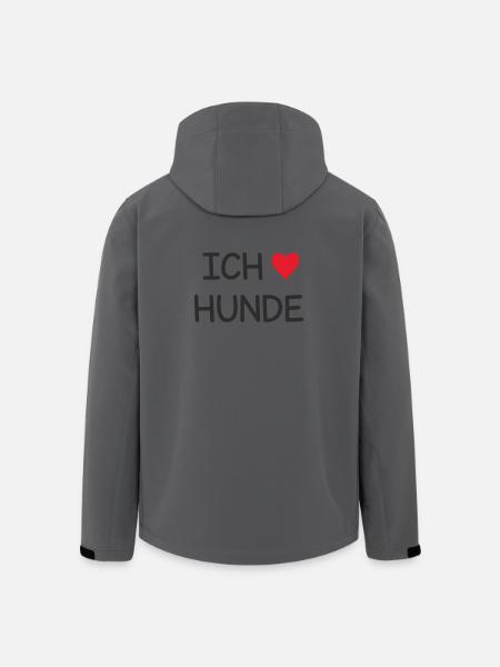 Ich ❤️ Hunde – Süßes Hundeliebe Textdesign - Recycelte Männer Softshell-Jacke von Stanley/Stella - Anthrazit
