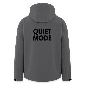 Quiet Mode Minimal Quote Design - Men’s Recycled Softshell Jacket by Stanley/Stella - anthracite - Back - AI Model Male 185 light (185cm)