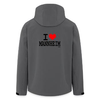 I love mannheim - i love - Men’s Recycled Softshell Jacket by Stanley/Stella - anthracite - Back - AI Model Male 185 light (185cm)
