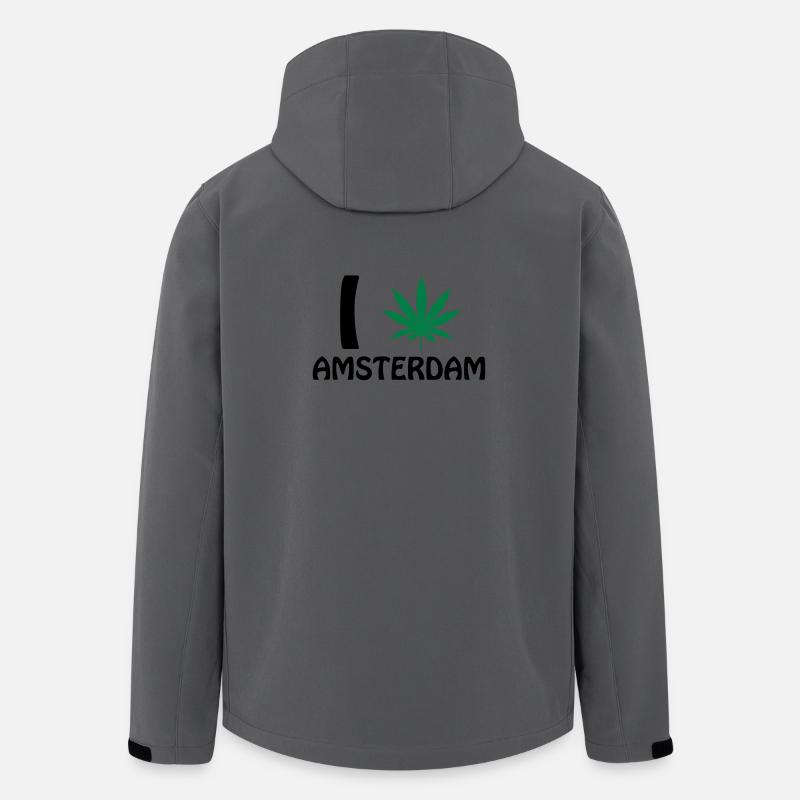 I Love Amsterdam - Veste softshell homme en polyester recyclé Stanley/Stella - charbon