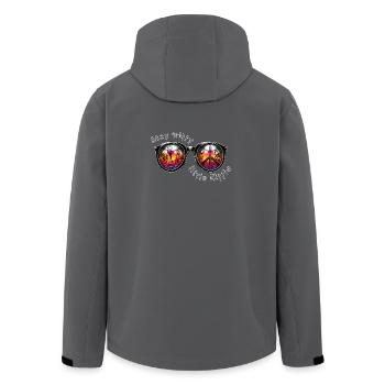 stay trippy little hippie 70er jahre peace brille - Recycelte Männer Softshell-Jacke von Stanley/Stella - Anthrazit - Hinten - AI Model Male 185 light (185cm)