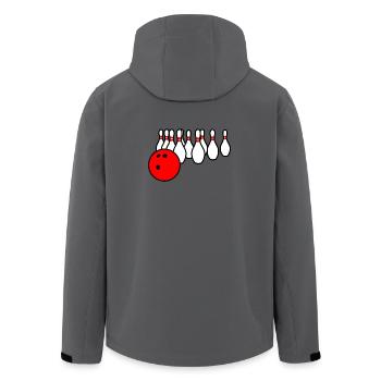 Bowling ball with pins - Men’s Recycled Softshell Jacket by Stanley/Stella - anthracite - Back - AI Model Male 185 light (185cm)