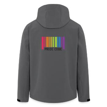 LGBT Pride Month - Pride Code - Men’s Recycled Softshell Jacket by Stanley/Stella - anthracite - Back - AI Model Male 185 light (185cm)