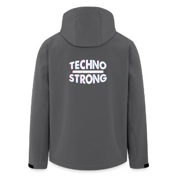 Techno Strong Neon Glitch - Men’s Recycled Softshell Jacket by Stanley/Stella - anthracite - Back - AI Model Male 185 light (185cm)
