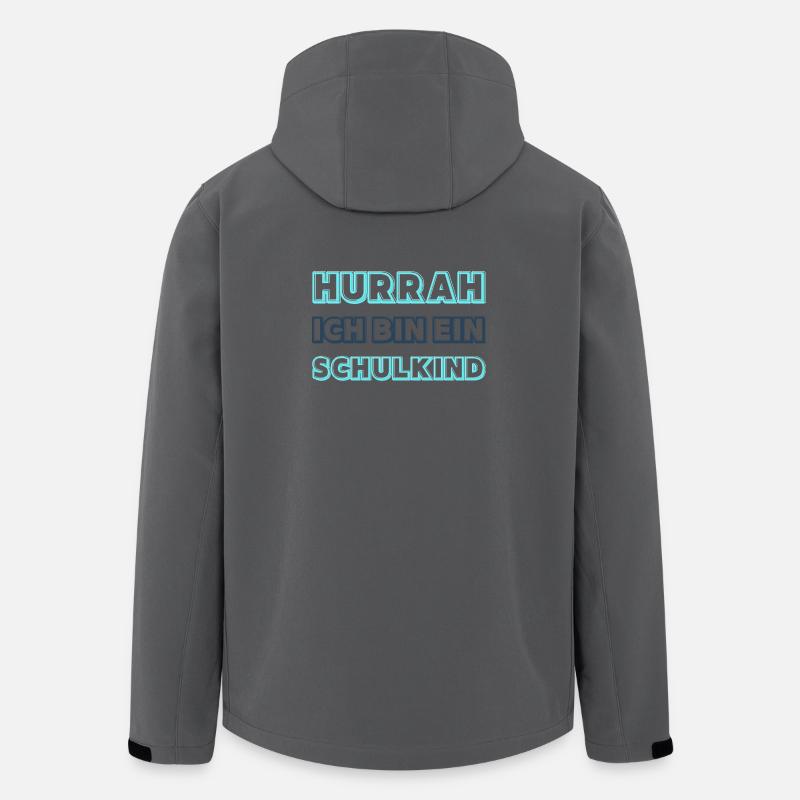 Hurra Schulkind Neon Blau Junge - Recycelte Männer Softshell-Jacke von Stanley/Stella - Anthrazit