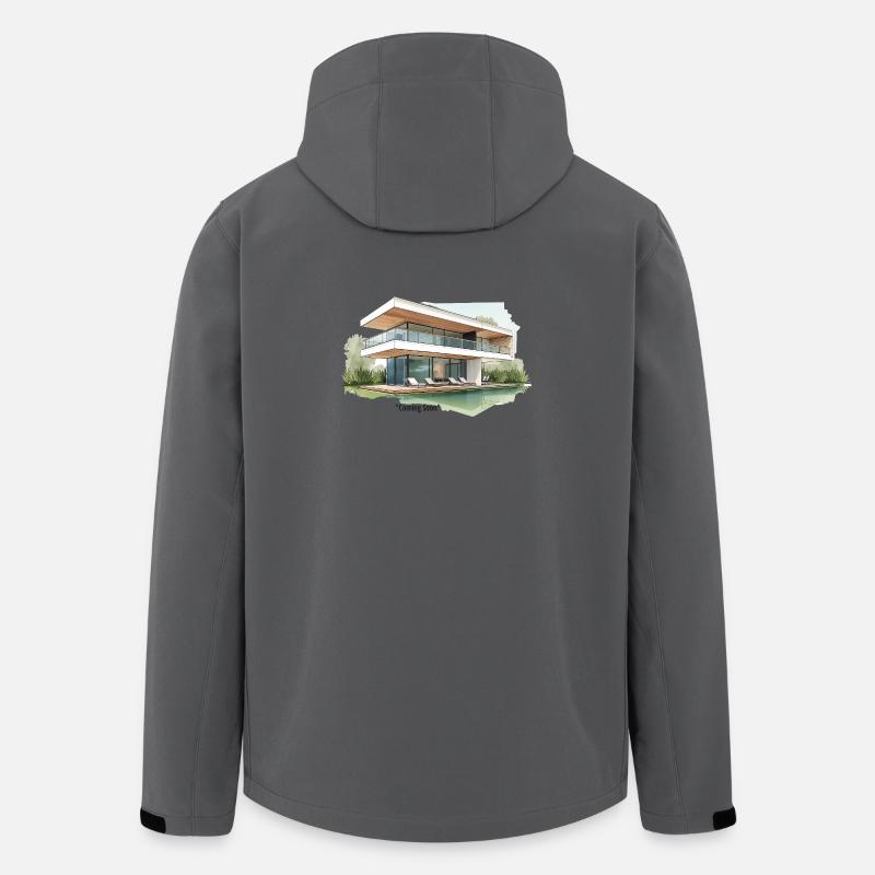 Bientôt illustration de villa moderne - Veste softshell homme en polyester recyclé Stanley/Stella - charbon