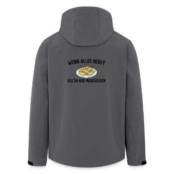 Schwäbisch Wenn alles nervt helfen nur Maultaschen - Recycelte Männer Softshell-Jacke von Stanley/Stella - Anthrazit - Hinten - AI Model Male 185 light (185cm)