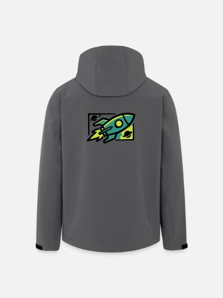 Rocket Graffiti Graphic - Men’s Recycled Softshell Jacket by Stanley/Stella - anthracite