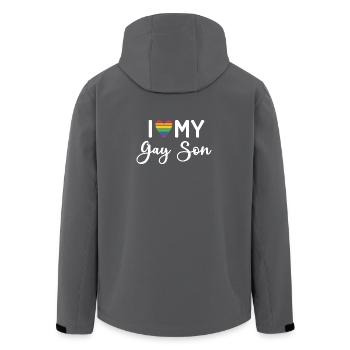 Ich liebe meinen schwulen Sohn - Recycelte Männer Softshell-Jacke von Stanley/Stella - Anthrazit - Hinten - AI Model Male 185 light (185cm)