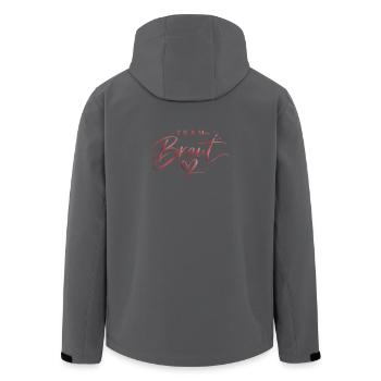 Team Brat Herzschrift Logo - Recycelte Männer Softshell-Jacke von Stanley/Stella - Anthrazit - Hinten - AI Model Male 185 light (185cm)