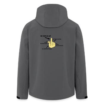 Mittelfinger hebt sie auf - Recycelte Männer Softshell-Jacke von Stanley/Stella - Anthrazit - Hinten - AI Model Male 185 light (185cm)