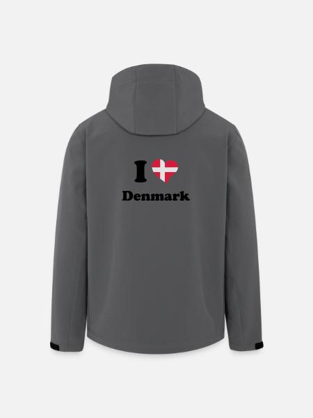 I love Denmark - Men’s Recycled Softshell Jacket by Stanley/Stella - anthracite