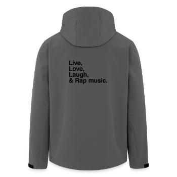 live love laugh and rap - Recycelte Männer Softshell-Jacke von Stanley/Stella - Anthrazit - Hinten - AI Model Male 185 light (185cm)