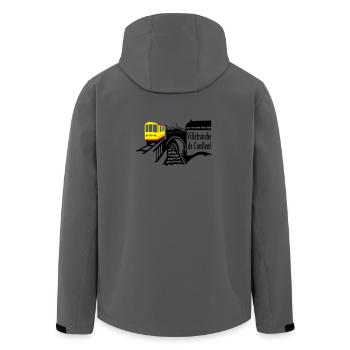 The little yellow train - Men’s Recycled Softshell Jacket by Stanley/Stella - anthracite - Back - AI Model Male 185 light (185cm)