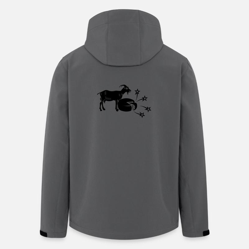 Fromage en tranches et chèvre, - Veste softshell homme en polyester recyclé Stanley/Stella - charbon
