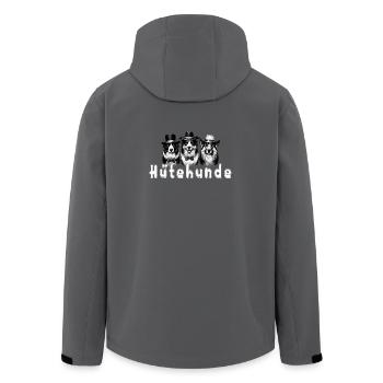 Hütehunde Trio mit Zylinder - Recycelte Männer Softshell-Jacke von Stanley/Stella - Anthrazit - Hinten - AI Model Male 185 light (185cm)
