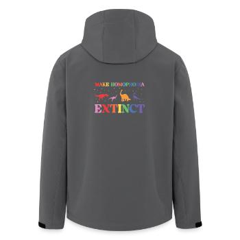 LGBTQ Pride Month - Make Homophobia Extinct - Men’s Recycled Softshell Jacket by Stanley/Stella - anthracite - Back - AI Model Male 185 light (185cm)
