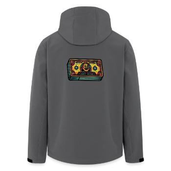 Art vibrant des billets de banque de style néon - Veste softshell homme en polyester recyclé Stanley/Stella - charbon - Dos - AI Model Male 185 light (185cm)