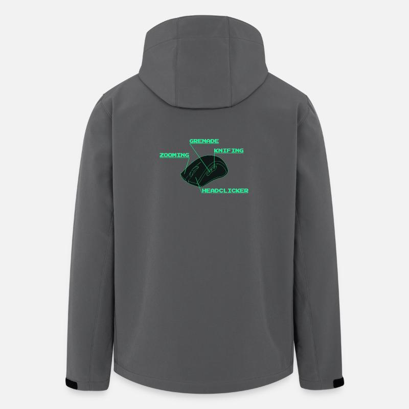 Headclicker Gaming Blueprint Neon Design - Veste softshell homme en polyester recyclé Stanley/Stella - charbon