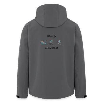 Cooler Onkel - Recycelte Männer Softshell-Jacke von Stanley/Stella - Anthrazit - Hinten - AI Model Male 185 light (185cm)