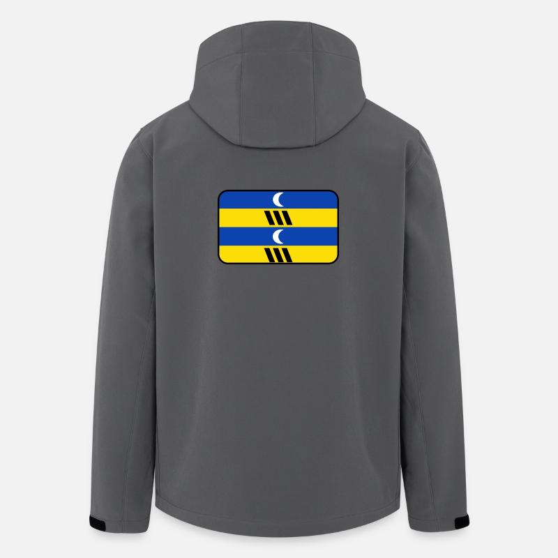 Ameland-Flaggenlogo – Inselkleidung - Recycelte Männer Softshell-Jacke von Stanley/Stella - Anthrazit