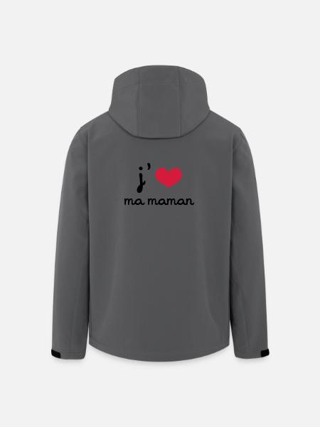 J'aime ma Maman - Veste softshell homme en polyester recyclé Stanley/Stella - charbon