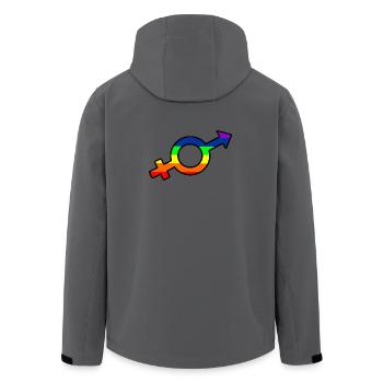 Gender-Transgender-Logo mit Regenbogen - Recycelte Männer Softshell-Jacke von Stanley/Stella - Anthrazit - Hinten - AI Model Male 185 light (185cm)