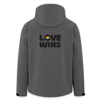 Mois de la fierté LGBTQ - L’amour gagne - Veste softshell homme en polyester recyclé Stanley/Stella - charbon - Dos - AI Model Male 185 light (185cm)