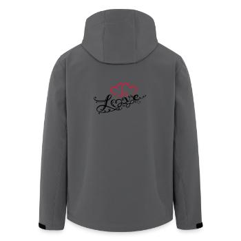 Coeurs avec la boucle de l'infini - Veste softshell homme en polyester recyclé Stanley/Stella - charbon - Dos - AI Model Male 185 light (185cm)