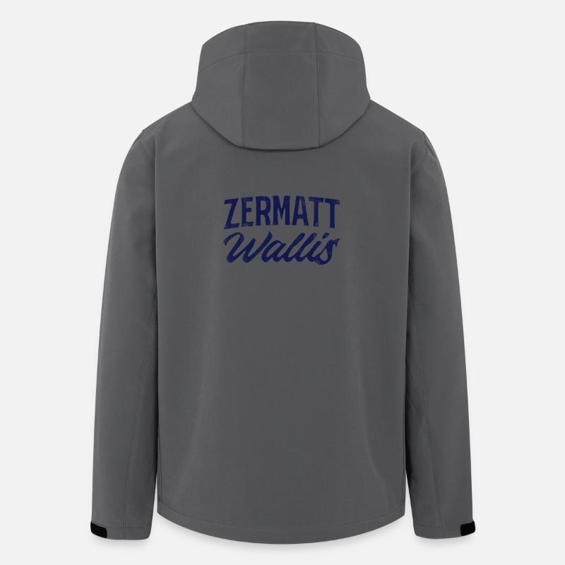 Zermatt Wallis Alpine Script - Recycelte Männer Softshell-Jacke von Stanley/Stella - Anthrazit