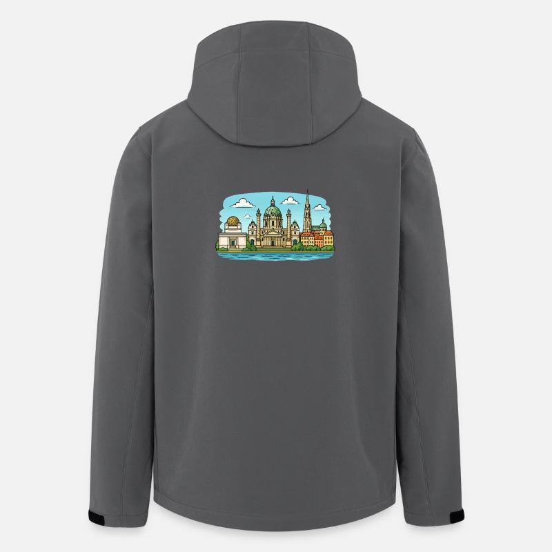 Wien Skyline - Recycelte Männer Softshell-Jacke von Stanley/Stella - Anthrazit