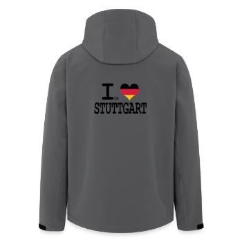 I Love Stuttgart - Men’s Recycled Softshell Jacket by Stanley/Stella - anthracite - Back - AI Model Male 185 light (185cm)