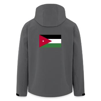 Drapeau national de la Jordanie - Veste softshell homme en polyester recyclé Stanley/Stella - charbon - Dos - AI Model Male 185 light (185cm)
