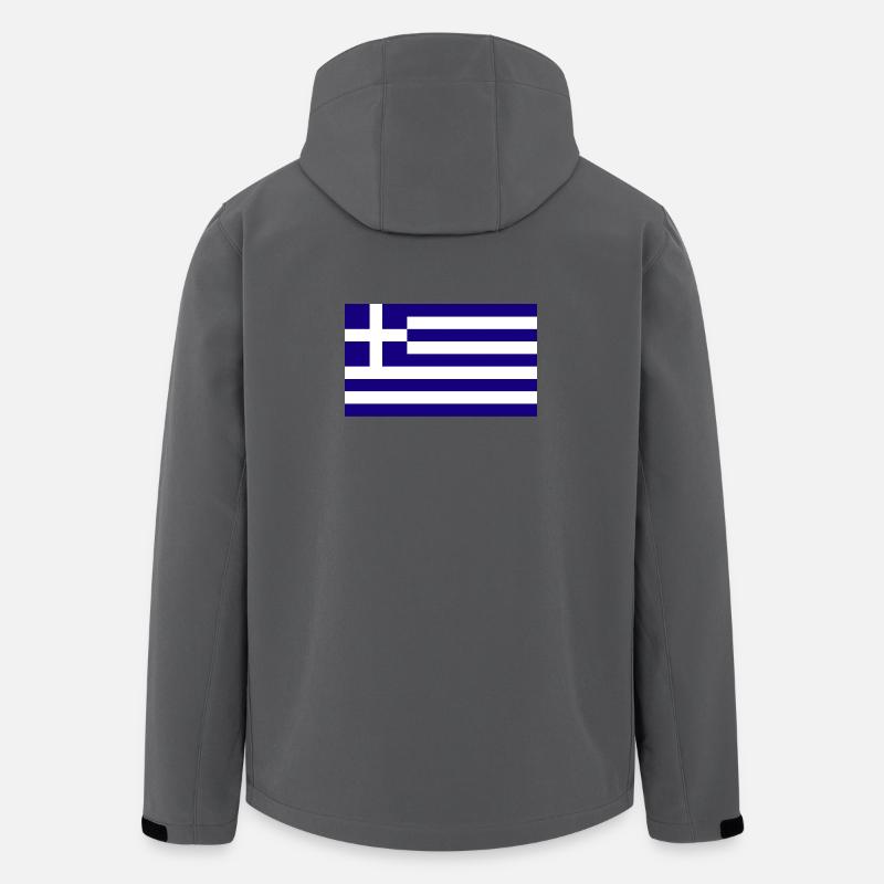 Drapeau national de la Grèce - Veste softshell homme en polyester recyclé Stanley/Stella - charbon
