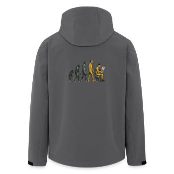 Evolution zum Klo-Mann Grunge Lustig - Recycelte Männer Softshell-Jacke von Stanley/Stella - Anthrazit - Hinten - AI Model Male 185 light (185cm)