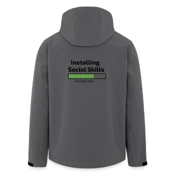 ordinateur en installation de compétences sociales - Veste softshell homme en polyester recyclé Stanley/Stella - charbon - Dos - AI Model Male 185 light (185cm)