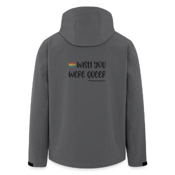 LGBT Pride Month - Wish You Were Queer - Men’s Recycled Softshell Jacket by Stanley/Stella - anthracite - Back - AI Model Male 185 light (185cm)