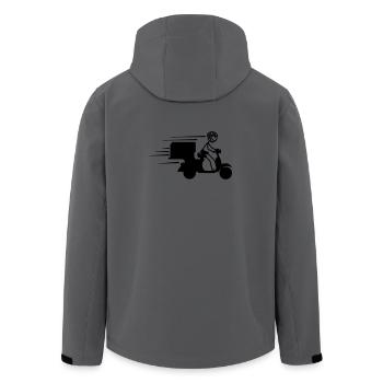 Scooter-Paket oder Piza-Bestellungen Lieferung - Recycelte Männer Softshell-Jacke von Stanley/Stella - Anthrazit - Hinten - AI Model Male 185 light (185cm)