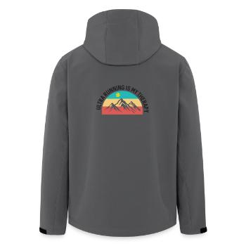 Ultra Running is My Therapy - Men’s Recycled Softshell Jacket by Stanley/Stella - anthracite - Back - AI Model Male 185 light (185cm)