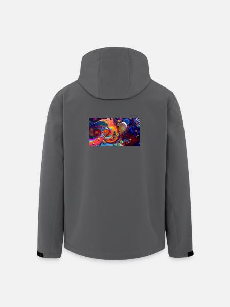 Vivid Abstract Swirl Burst - Men’s Recycled Softshell Jacket by Stanley/Stella - anthracite