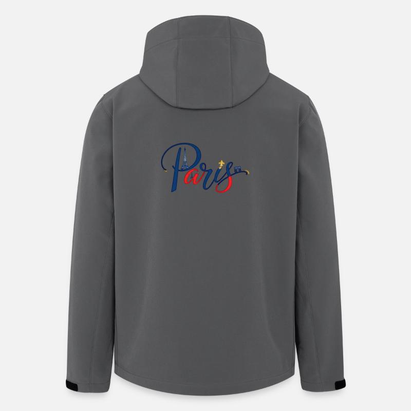 Paris Skyline Neon Schriftzug - Recycelte Männer Softshell-Jacke von Stanley/Stella - Anthrazit